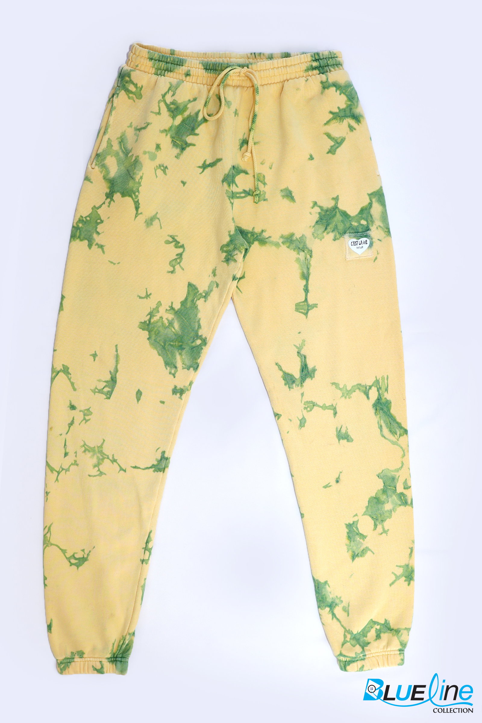 Mixed Layered Tie Jogger Pants